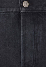 Buttoned Straight-Leg Jeans