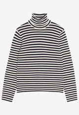 Striped High-Neck Sweater