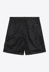 Stone Island Logo Bermuda Shorts Black S15L100001S0069/S_STONE-V0029