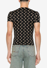Marine Serre Moon Print Jersey T-shirt Black UTS001ACJER0001_IT99