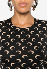 Marine Serre Moon Print Long-Sleeved T-shirt Black WTS006ACJER0001_IT99