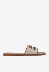 Logo-Embroidered Flat Sandals