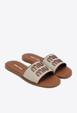 Logo-Embroidered Flat Sandals