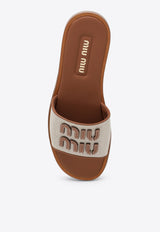 Logo-Embroidered Flat Sandals