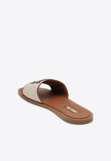 Logo-Embroidered Flat Sandals