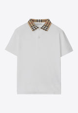 Check-Pattern Short-Sleeved Polo T-shirt