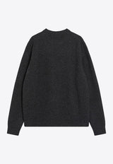 Logo Intarsia Knitted Wool Sweater