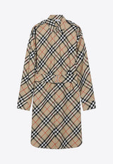 Check Shirt Midi Dress