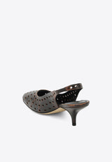 60 Aged Leather Perforated Pumps