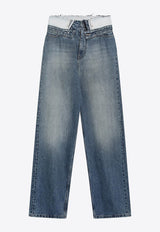 Washed Straight-Leg Jeans