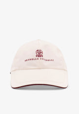 Brunello Cucinelli Logo Embroidered Baseball Cap White MM4799859CSB49_OFFWHITE ROSSO_40000096