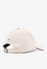Brunello Cucinelli Logo Embroidered Baseball Cap White MM4799859CSB49_OFFWHITE ROSSO_40000096