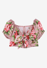 Dolce & Gabbana Rose Bouquet Off-Shoulder Cropped Top Pink F7AV0THS5UTHF5ZN_BOUQUET ROSE ROSA_40005255