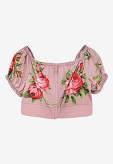Dolce & Gabbana Rose Bouquet Off-Shoulder Cropped Top Pink F7AV0THS5UTHF5ZN_BOUQUET ROSE ROSA_40005255