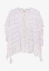 Isabel Marant Etoile Payton Tie-Neck Blouse White HT0768FAD1J05E20WH_White_41973155