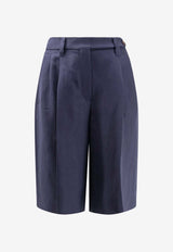 Brunello Cucinelli Linen Bermuda Shorts Blue MH126P9183C4224_ABYSS_40000066
