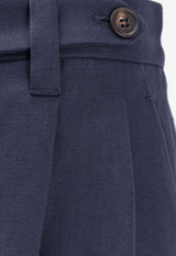Brunello Cucinelli Linen Bermuda Shorts Blue MH126P9183C4224_ABYSS_40000066