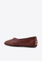 Tod's Studded Leather Ballet Flats Brown XXW04M0KC50SWZS202_Brown_44130048