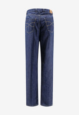 Brunello Cucinelli Logo Patch Straight-Leg Jeans Blue MH263K2310C1485_DENIM SCURO_40000100