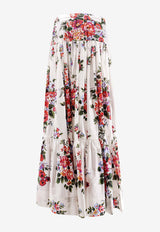 Dolce & Gabbana Floral Bouquet Poplin Maxi Skirt Multicolor F4DC6THS5UUHA5ZO_MAZZFIORI BIANCO_40005128