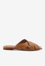 Tod's Stitched Leather Flat Sandals Brown XXW99L0JY50V1SZZZR_Brown_44130477