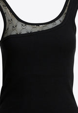 Logo-Inserted Crewneck Top