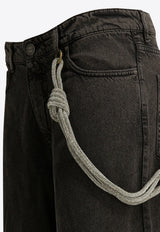 Knot Embellished Jeans