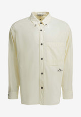 Stone Island Logo-Patched Buttoned Shirt White 1100027S0168V0093_309968c4-f5d8-40e3-ad23-b88485b98b81