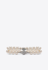 Pearls and Orb Logo Double Bracelet