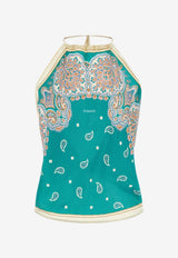 PINKO Paisley Print Asymmetrical Top Multicolor 106732A38GSZ4_MultiColour_44130173