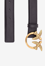 PINKO Love Birds Leather Belt Black 100125A0F1Z99Q_Black_44130479