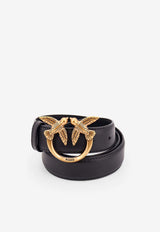 PINKO Love Birds Leather Belt Black 100125A0F1Z99Q_Black_44130479
