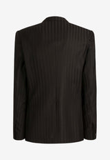 Wool-Jacquard Single-Breasted Jacket