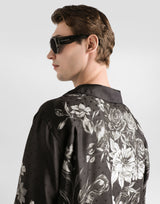 Flower-Print Jacquard Skill Shirt