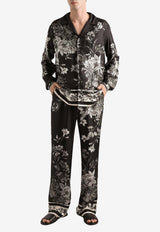 Flower-Print Jacquard Skill Shirt