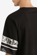 Crewneck T-shirt with Floral-Print