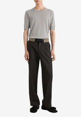 All-Over DG Crewneck Silk Sweater