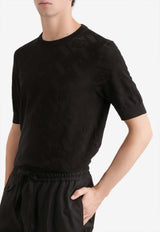 All-Over DG Crewneck Silk Sweater