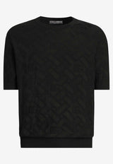 All-Over DG Crewneck Silk Sweater