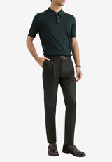 Silk Polo T-shirt with Logo