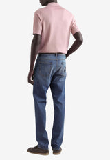 Straight-Leg Jeans with Embroidered-Logo