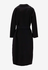 S Max Mara Esturia Belted Wool Long Coat Black 2529016081600ESTURIA_013