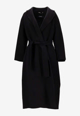S Max Mara Esturia Belted Wool Long Coat Black 2529016081600ESTURIA_013