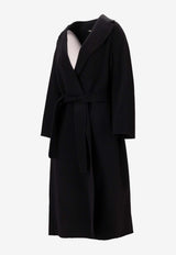 S Max Mara Esturia Belted Wool Long Coat Black 2529016081600ESTURIA_013