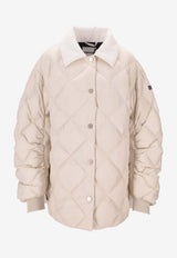LEMPELIUS Logo Patch Quilted Down Jacket Off-white 237FIA5050_01