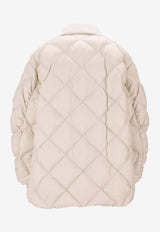 LEMPELIUS Logo Patch Quilted Down Jacket Off-white 237FIA5050_01