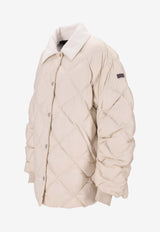LEMPELIUS Logo Patch Quilted Down Jacket Off-white 237FIA5050_01