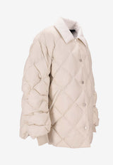 LEMPELIUS Logo Patch Quilted Down Jacket Off-white 237FIA5050_01