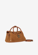 Zanellato Small Dotta Suede Top Handle Bag Brown 0691200070000S_Z0250