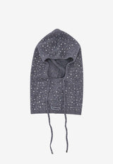 PINKO Balaclava with Drawstring and Rhinestones Gray 106005A2YY_I12